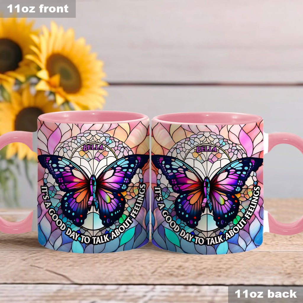 It's A Good Day To Talk About Feelings - Personalized Accent Mug