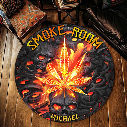 Raucherzimmer - Personalisierter runder Weed-Teppich