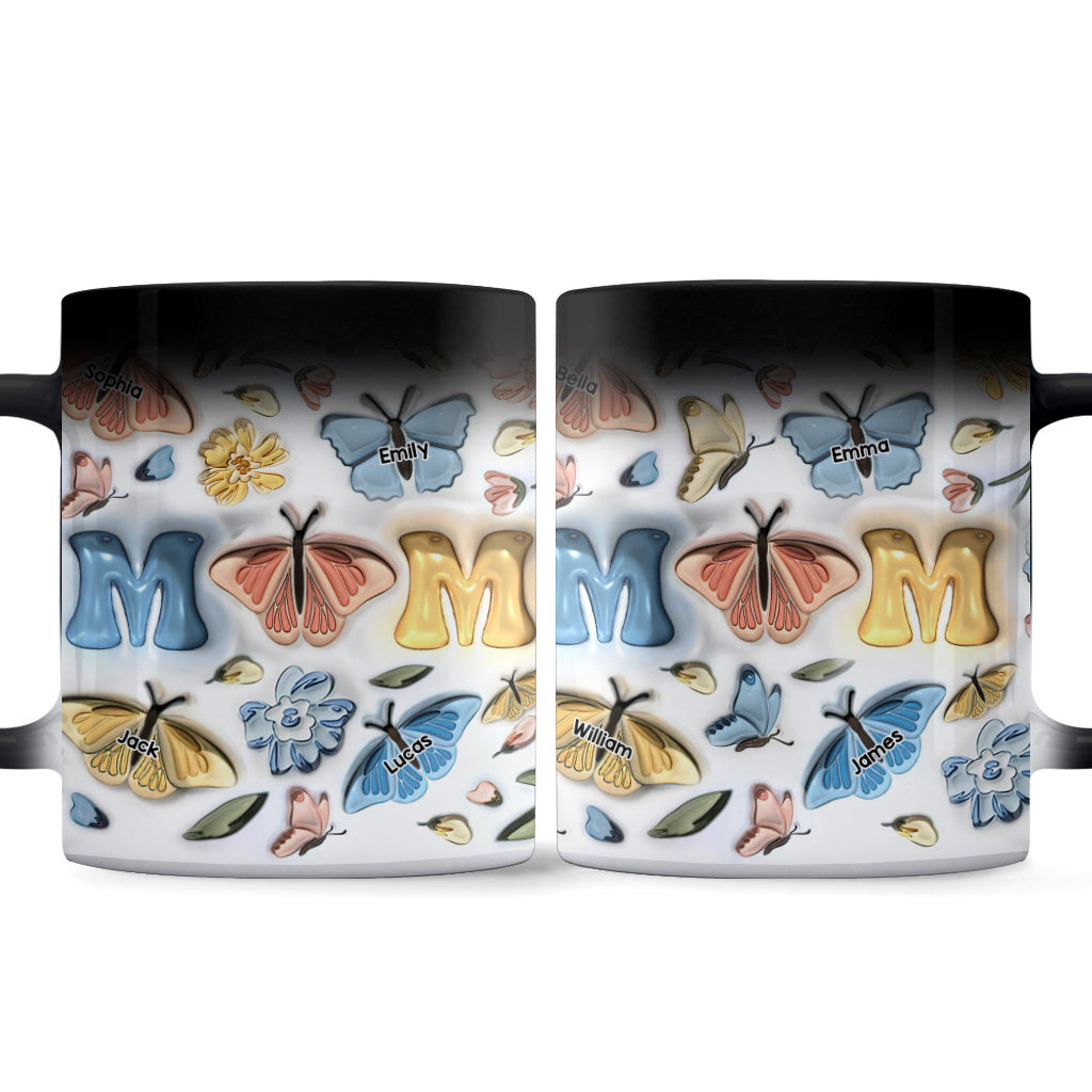 Mutter und Kinder Schmetterling - Personalisierte Muttertasse