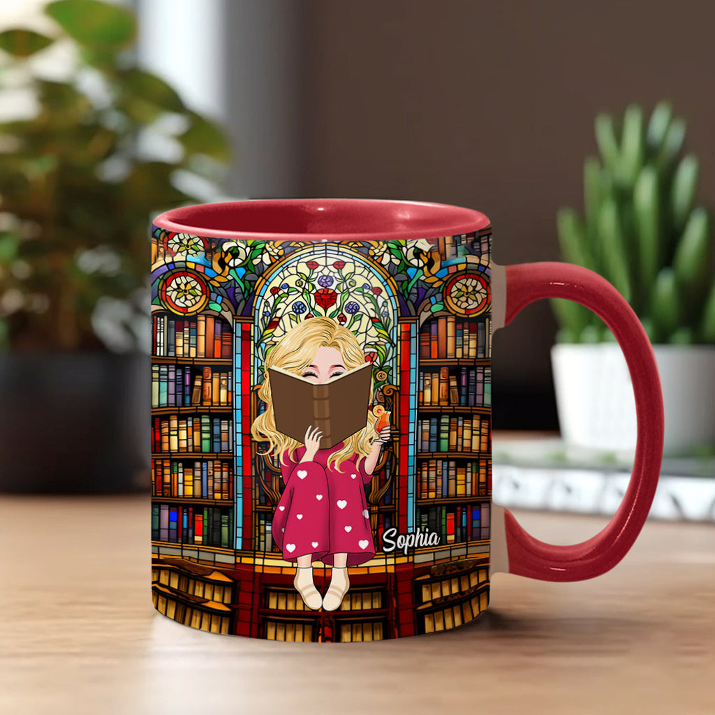 Einfach ein Mädchen, das Bücher liebt – personalisierte Tasse mit Buchmotiv