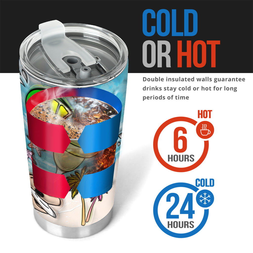 Sun Sand And A Drink In My Hand - Personalized Sea Lover Tumbler