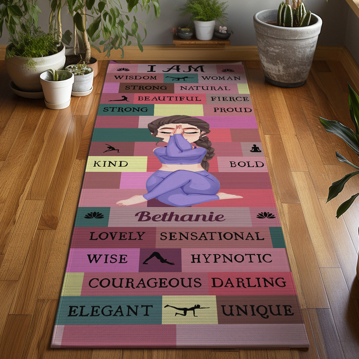 Yoga Girl I Am Bold Pink - Personalisierte Yogamatte
