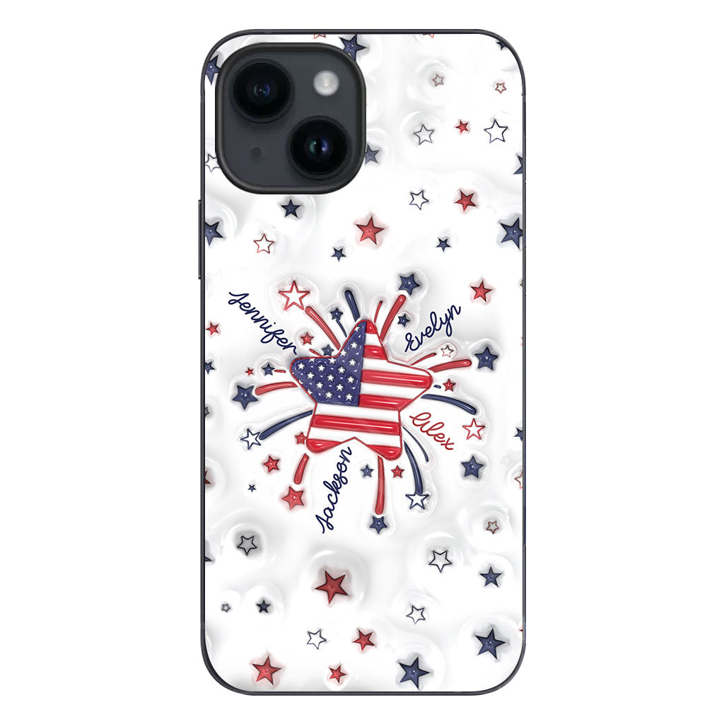 Grandma's Little Star 4th Of July - Personalized Grandma Phone Case