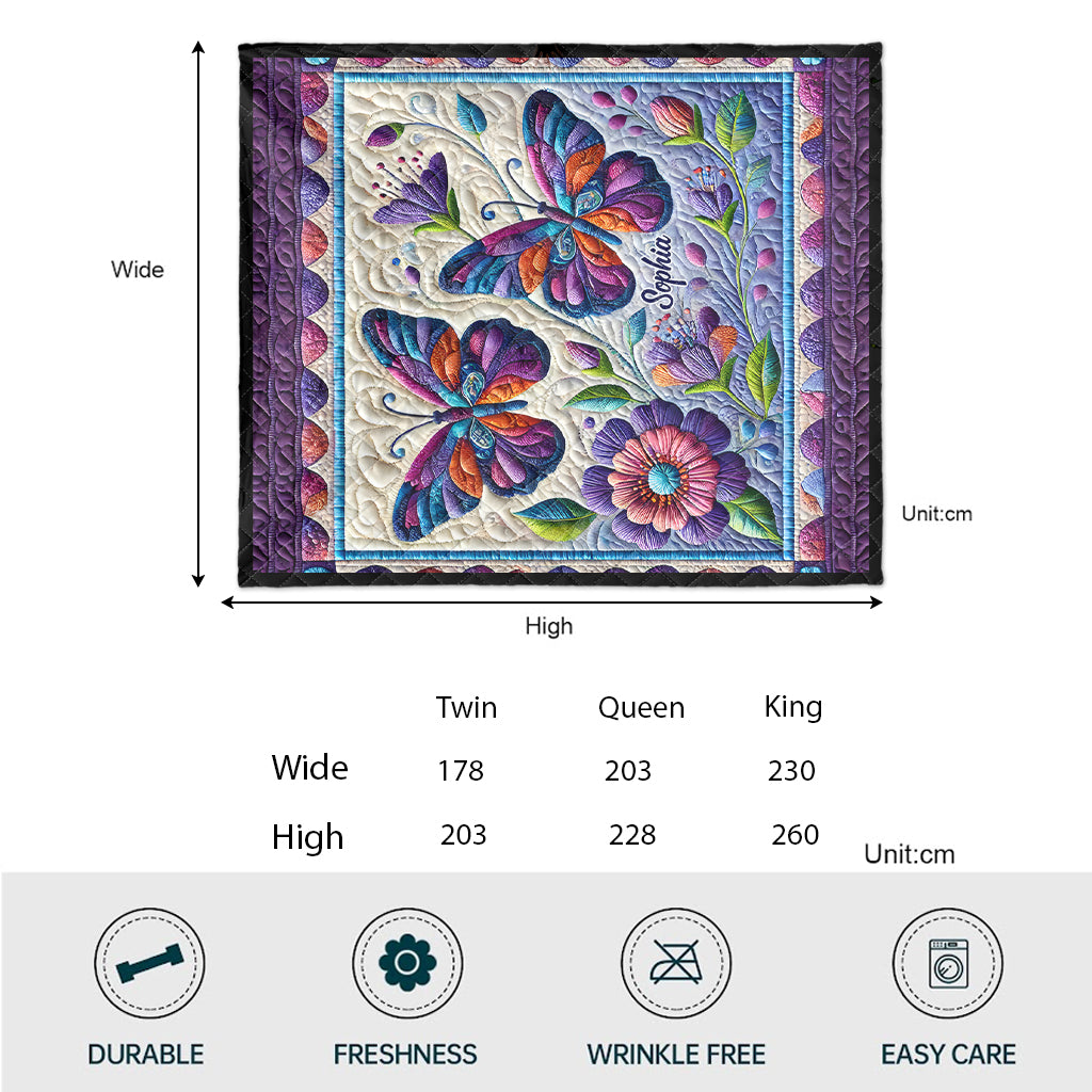 Wunderschöner Schmetterling – personalisierte Schmetterlingsdecke