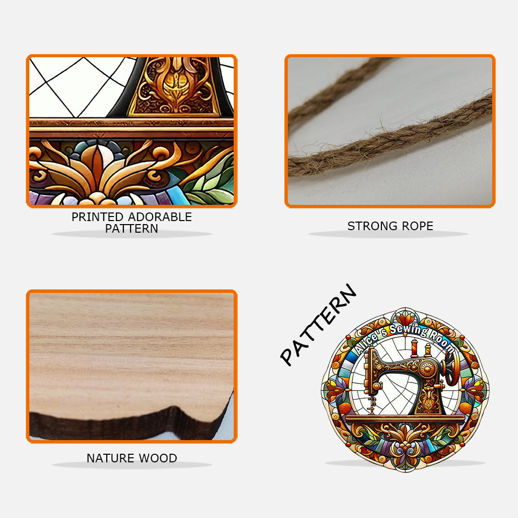 Your Name's Sewing Room - Personalized Sewing Custom Shaped Wood Sign