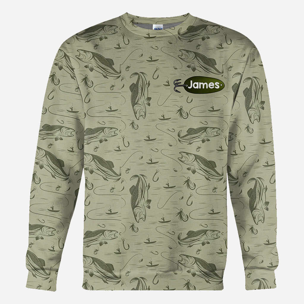 Hooked On Being Dad/ Grandpa... - Personalized Fishing All Over Shirt