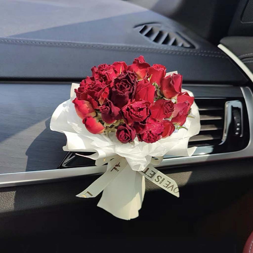 Mini-Strauß getrockneter Blumen – Personalisierter Auto-Lufterfrischer mit Trockenblumenclip