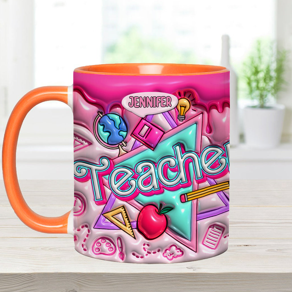 Pink Inflated - Personalized Teacher Accent Mug