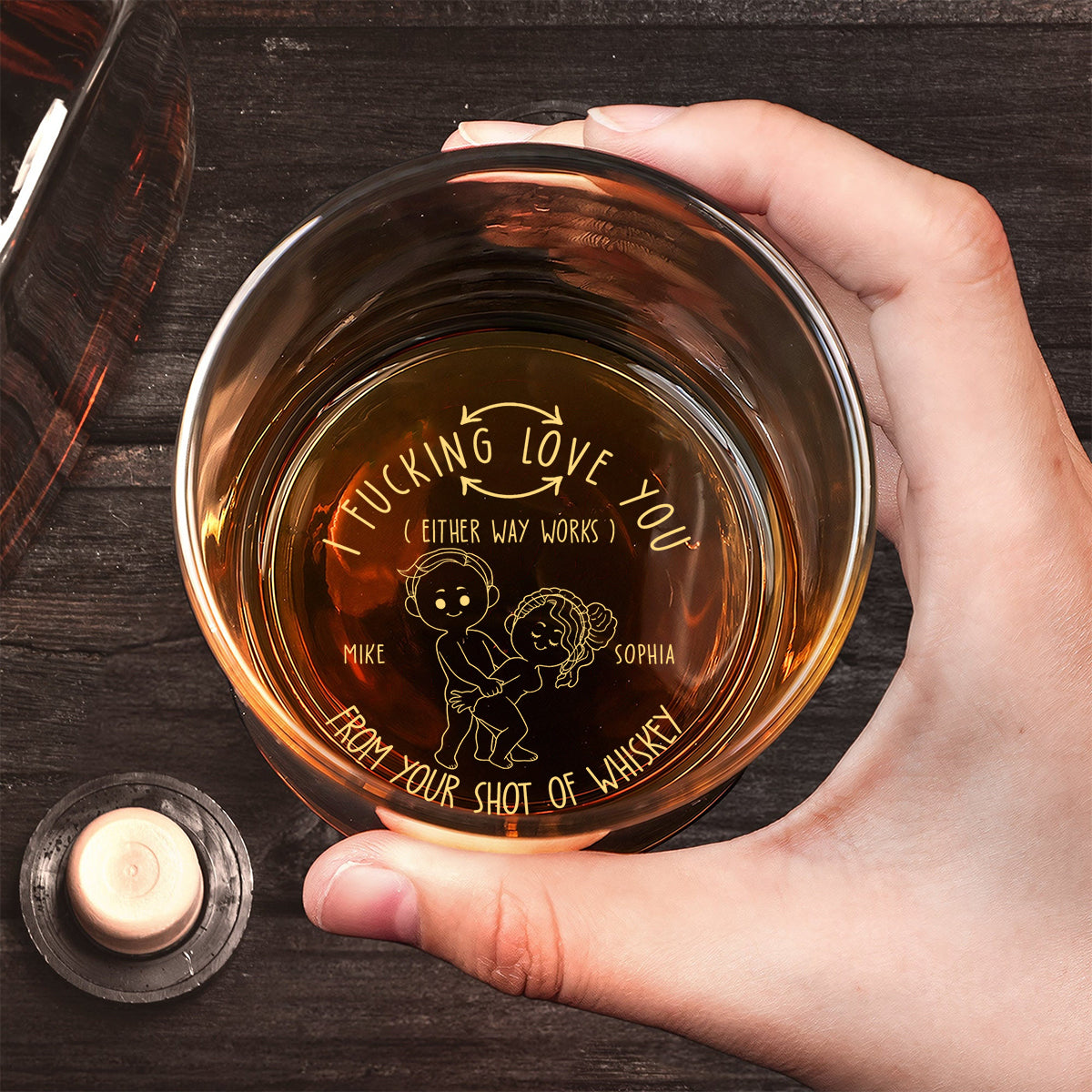 Ich liebe dich – Personalisiertes Whiskyglas für Paare mit Gravur