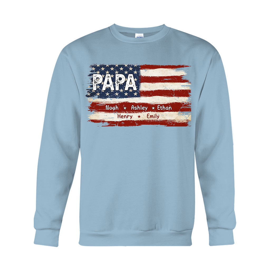 Papas Leben – 4. Juli – Personalisiertes Vater-T-Shirt und Hoodie