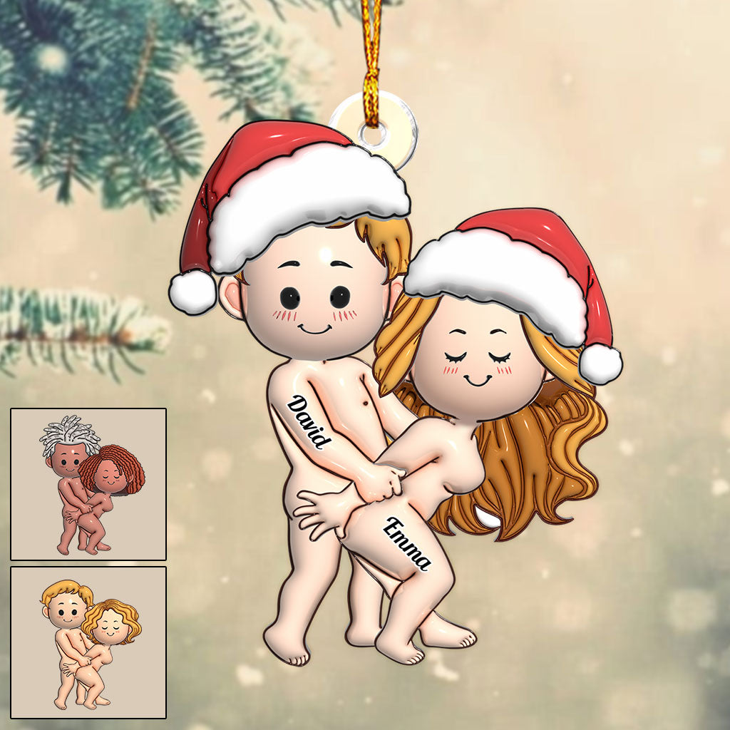 I Love You Forever - Personalized Couple Custom Shaped Ornament