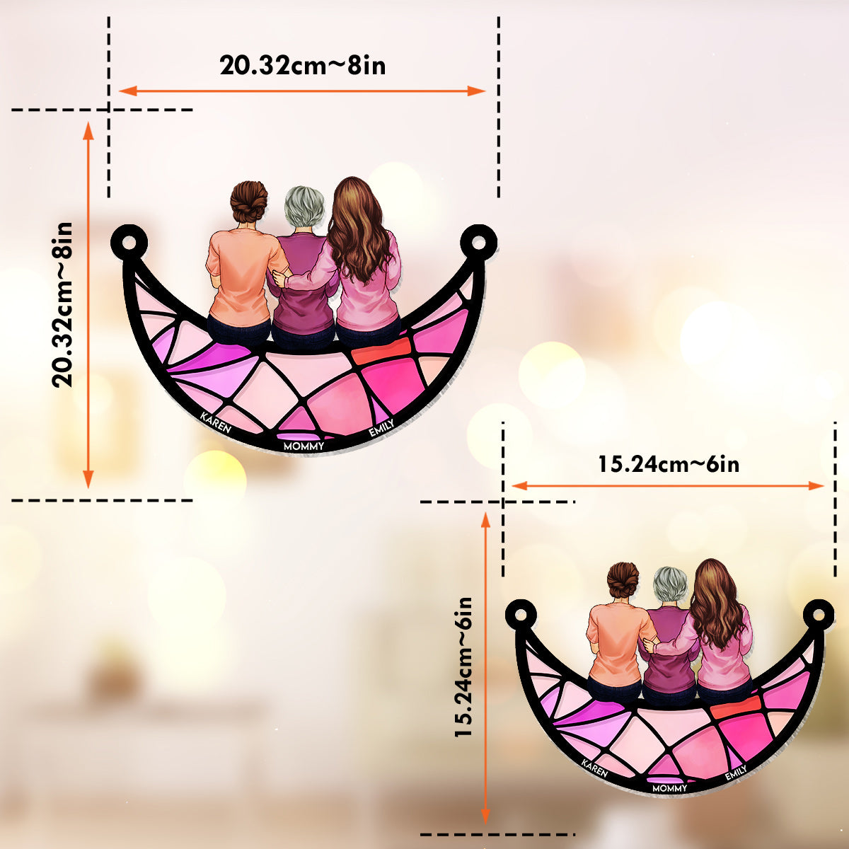 Ich liebe dich, Mama – Personalisierter Fensterhänger für Mutter 