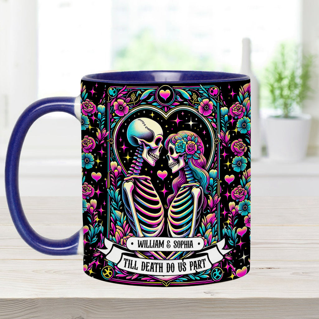Bis dass der Tod uns scheidet – Personalisierte Tasse mit Totenkopf-Akzent