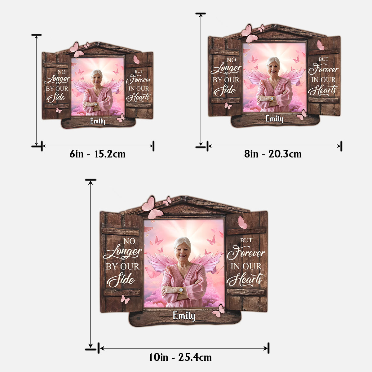 Nie vergessen – Personalisierte Gedenktafel aus zweilagigem Holz / Holzplakette