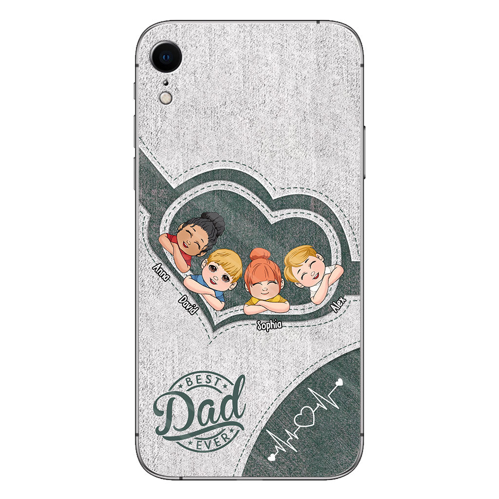 Dad's Heart Best Dad Ever - Personalized Father Phone Case