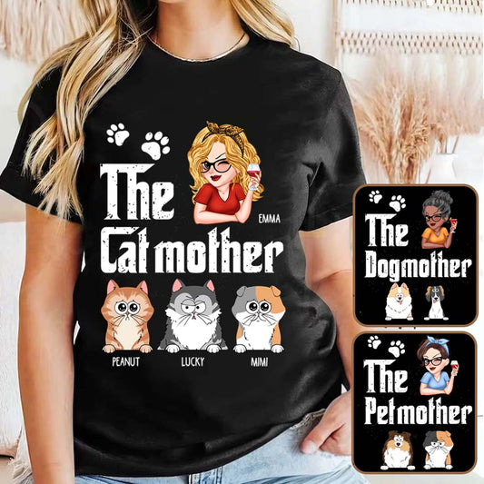 Die Katzen-/Hundemama – Personalisiertes Mutter-T-Shirt und Hoodie