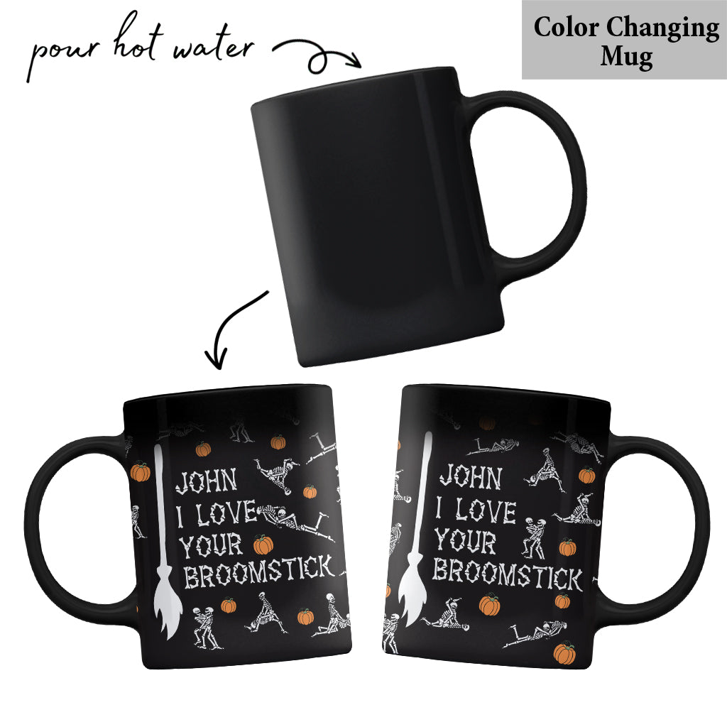 Liebe deine Kürbisse / Besenstiel - Personalisierte Tasse für Paare
