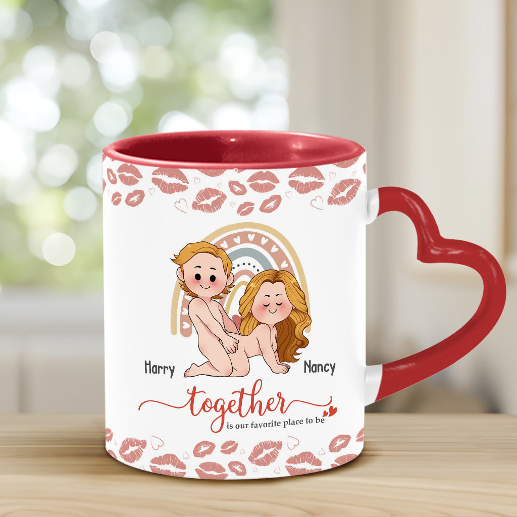 Ich liebe dich – Personalisierte Tasse mit Herzgriff für Paare