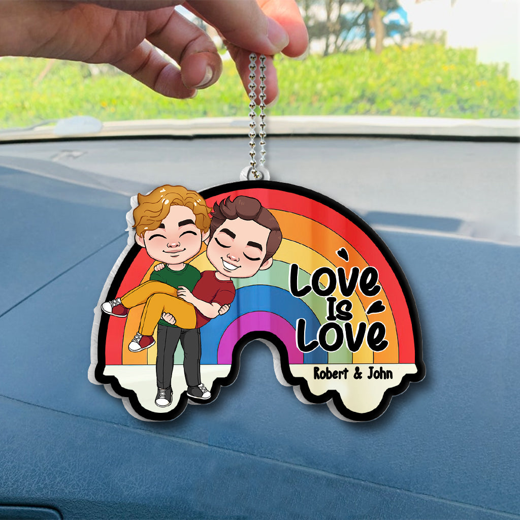 Liebe ist Liebe – Personalisierter transparenter Autoanhänger zur Unterstützung der LGBT-Community