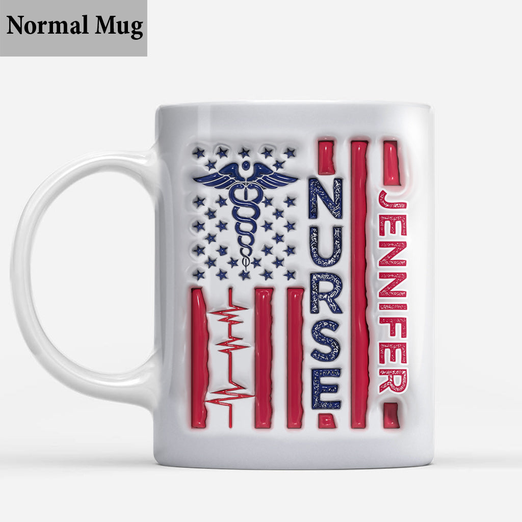 Krankenschwester-Tasse zum patriotischen 4. Juli – Personalisierte Tasse für Krankenschwestern