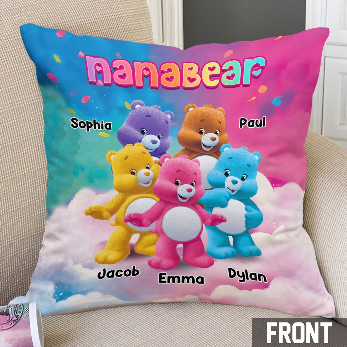 Nanabear - Personalized Grandma Throw Pillow
