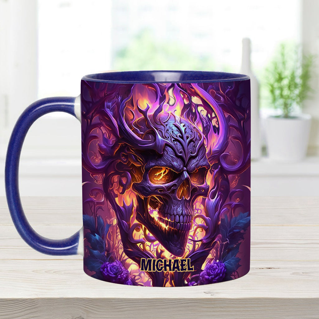 Feuer und Wut – Personalisierte Tasse mit Totenkopf-Akzent