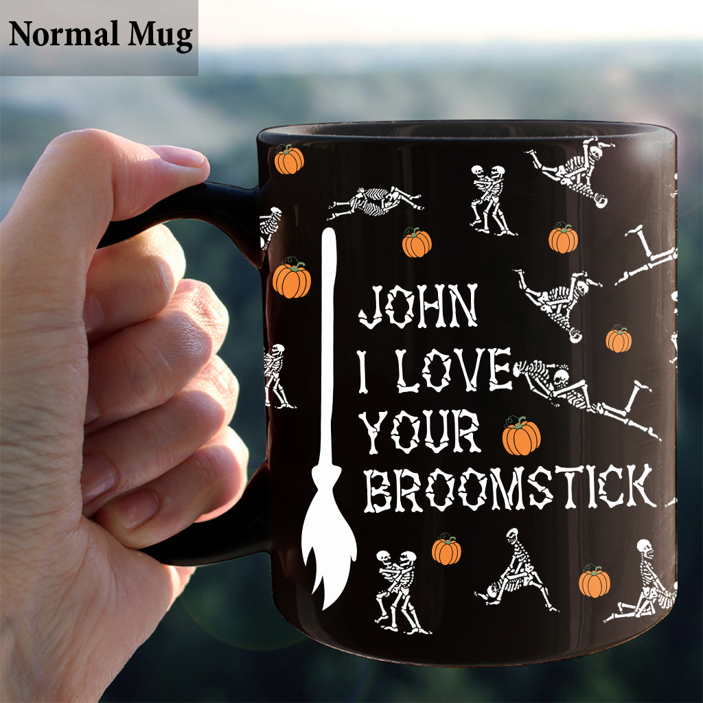Liebe deine Kürbisse / Besenstiel - Personalisierte Tasse für Paare