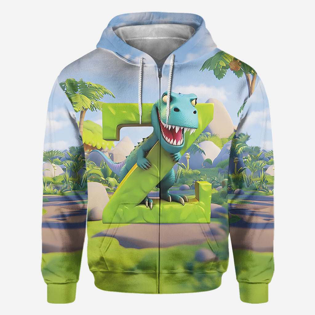 Dinosaurier-Alphabet - Personalisiertes Kinder-T-Shirt