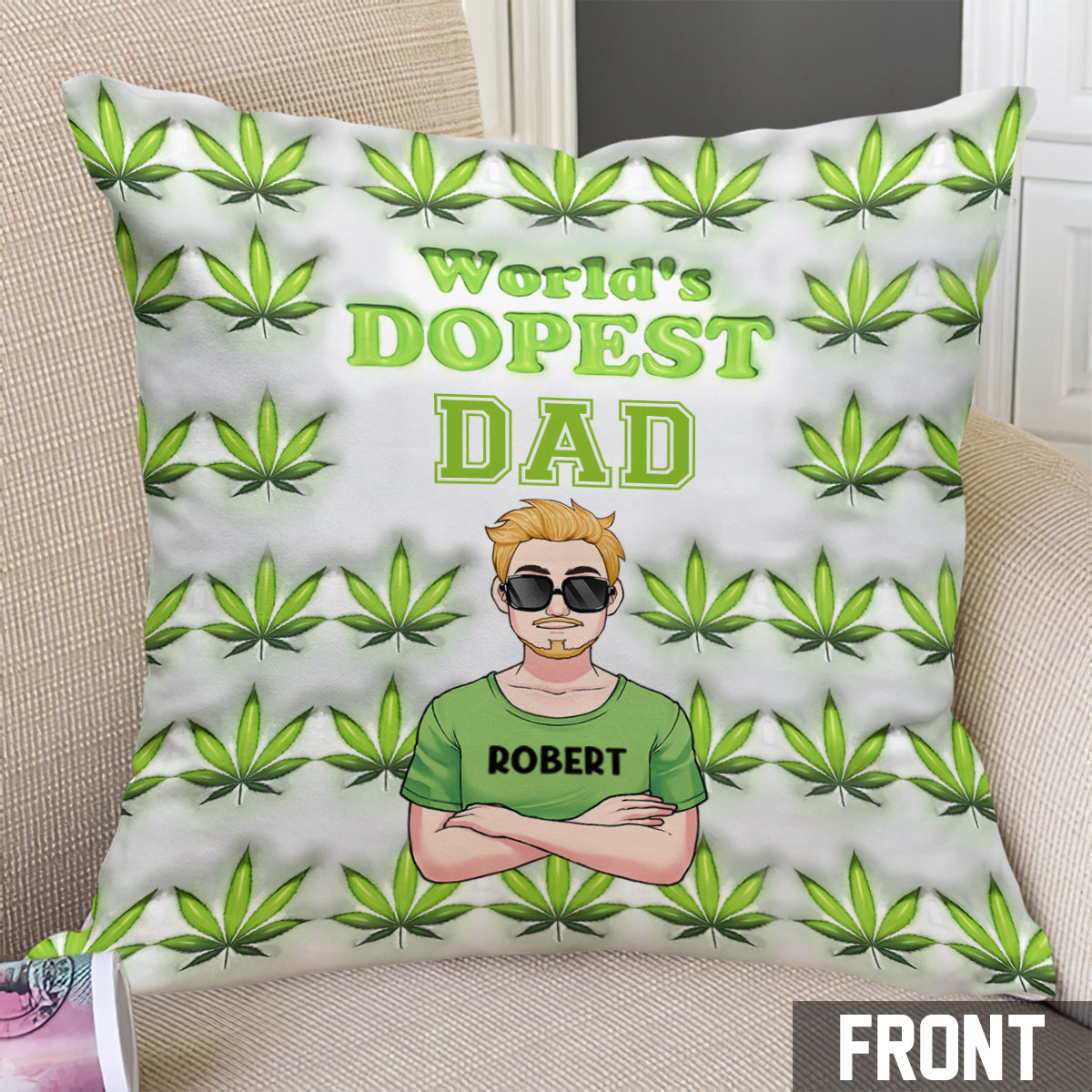 Dopest Dad Ever - Personalized Father Throw Pillow