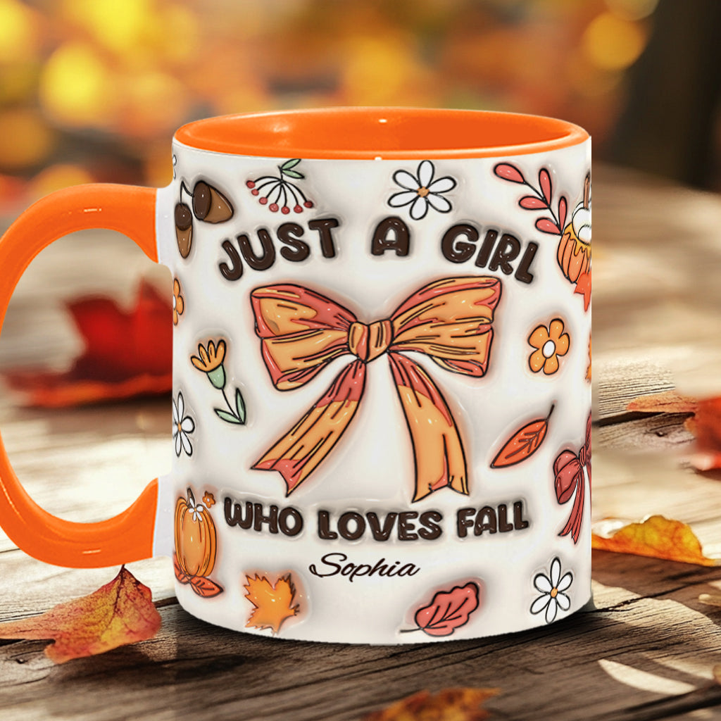 Just A Girl Who Loves Fall - Personalized Autumn Accent Mug