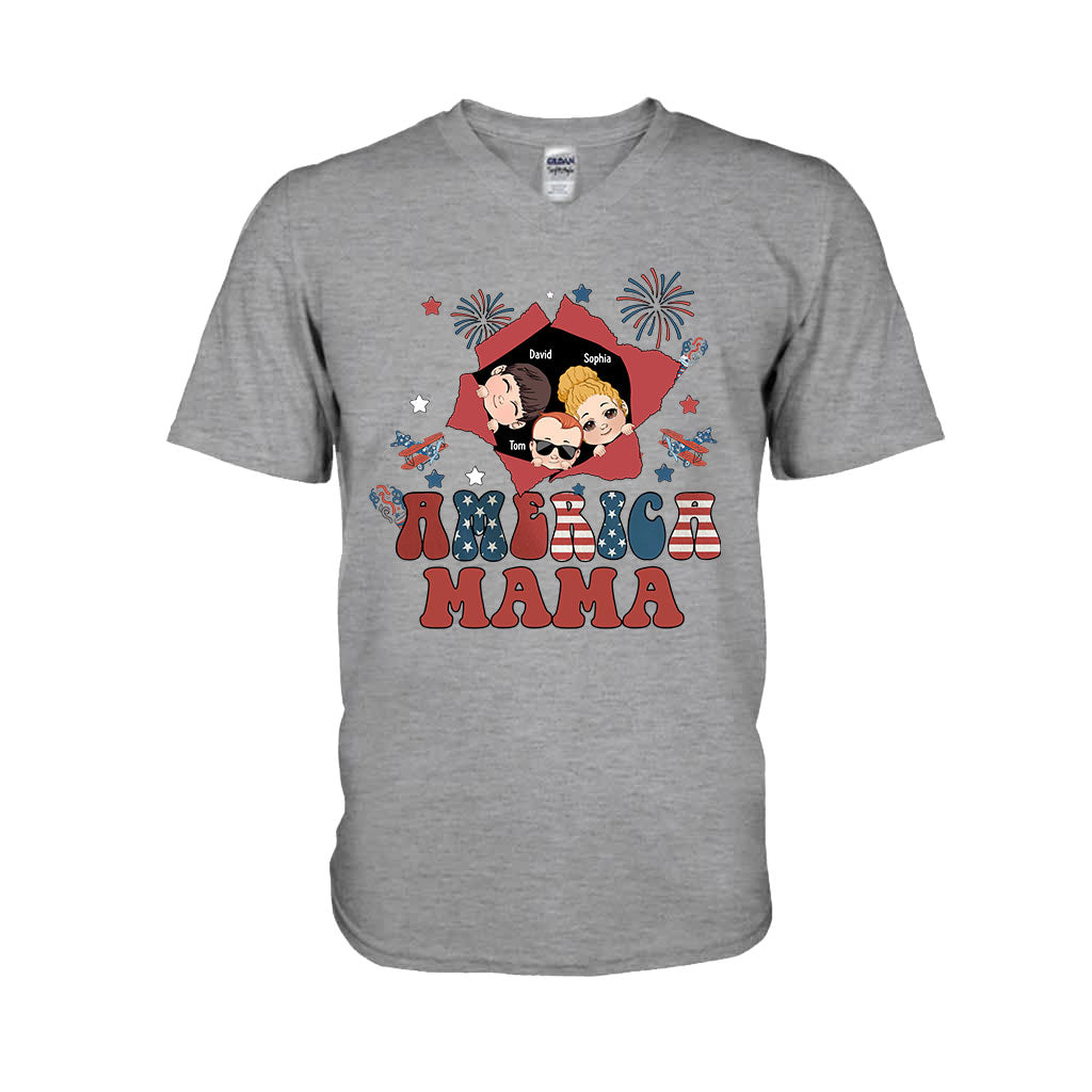 Amerikanische Mama – Beliebiger Titel, Vintage-Retro-Stil – Personalisiertes Mutter-T-Shirt und Hoodie