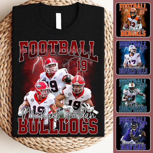 Football-Spieltag – Personalisiertes Football-T-Shirt und Hoodie