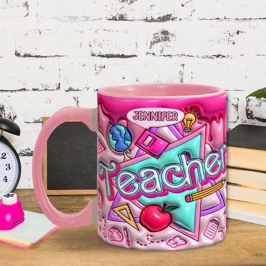 Pink Inflated - Personalized Teacher Accent Mug