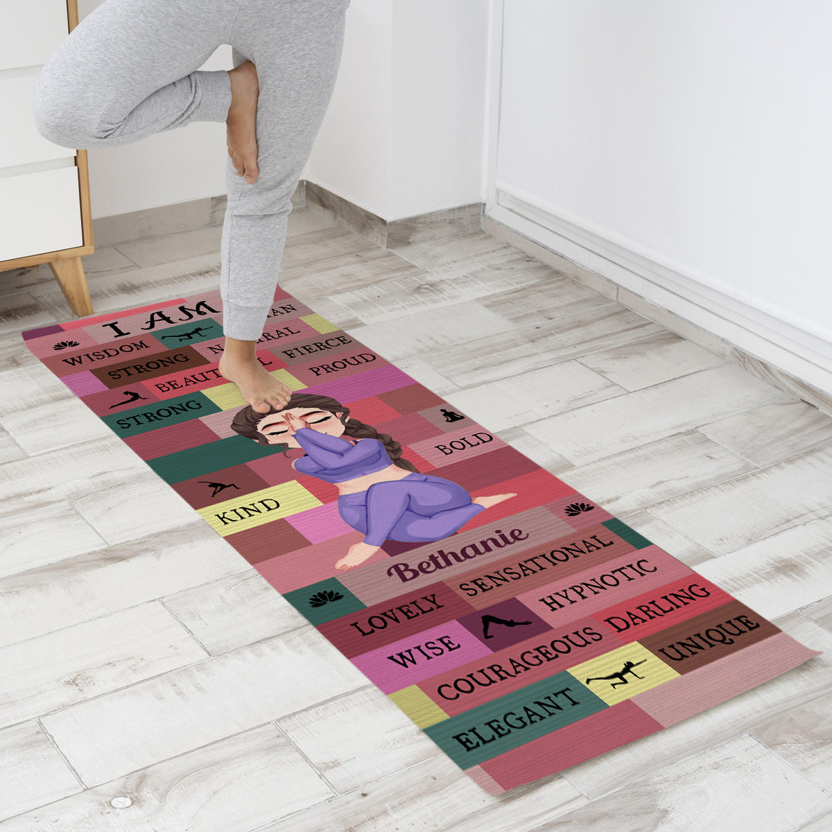 Yoga Girl I Am Bold Pink - Personalisierte Yogamatte
