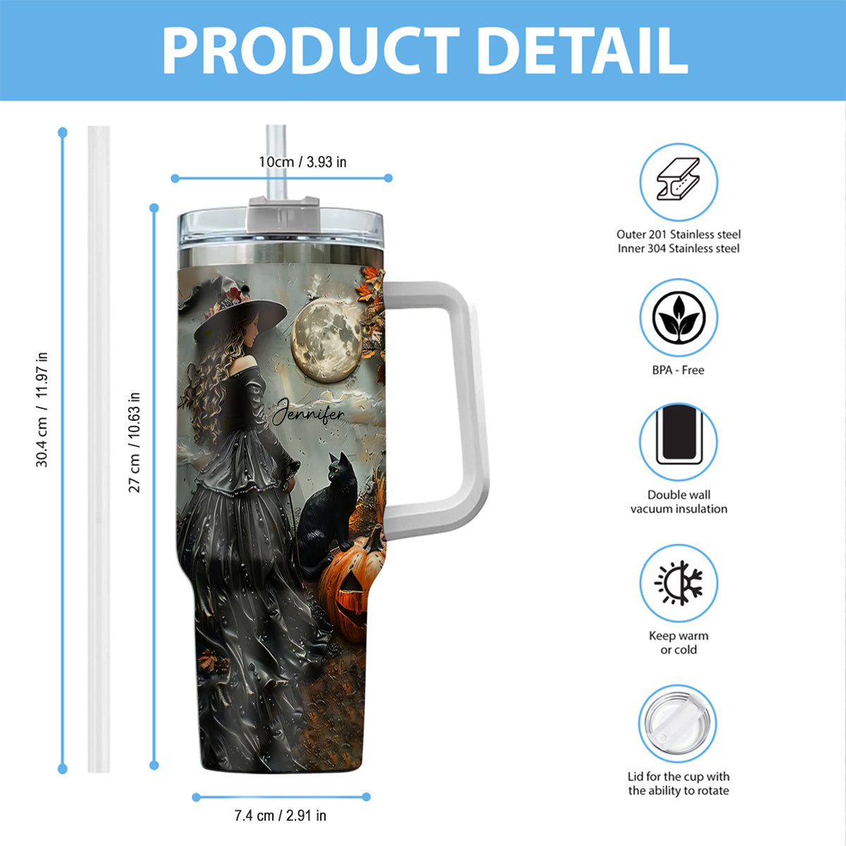 Wunderschöne Hexe – personalisierter Hexenbecher mit Henkel