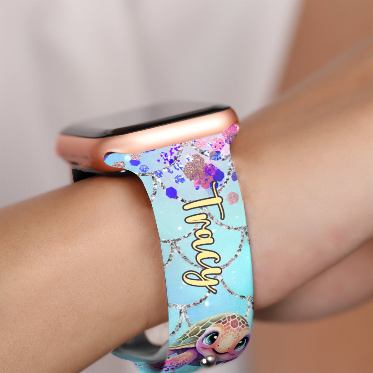 Niedliche Schildkröten – Personalisiertes Schildkröten-Armband für Apple Watch