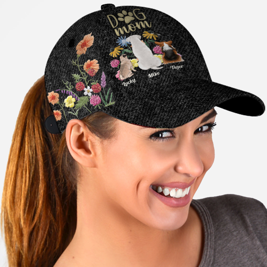Dog Mom Cat Mom Fur Mom Wild Flowers - Personalized Dog Classic Cap