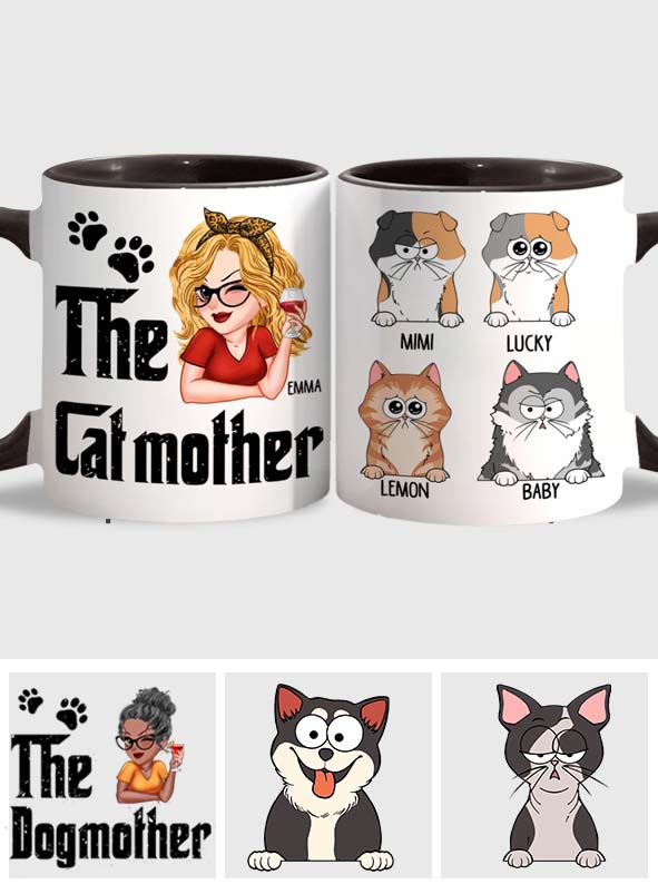 Die Katzen-/Hundemama – Personalisierte Tasse mit Muttermotiv