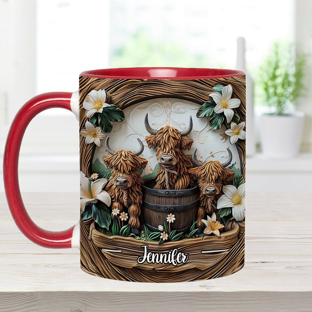 Liebe Hochlandrinder - Personalisierte Tasse