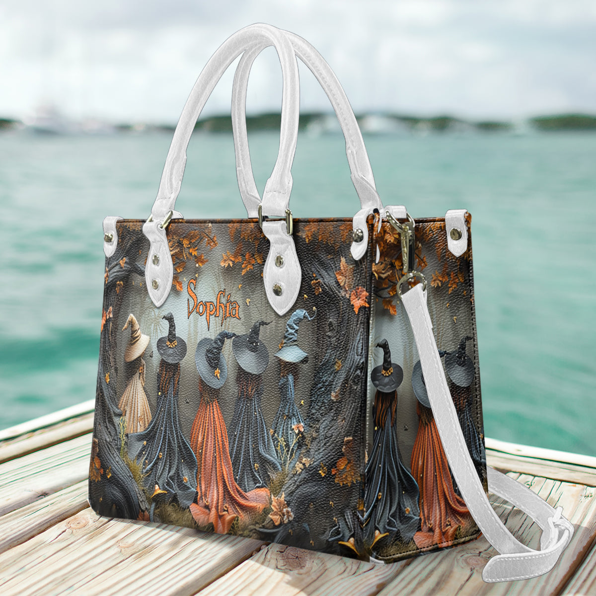 Wunderschöne Hexe – personalisierte Hexen-Lederhandtasche