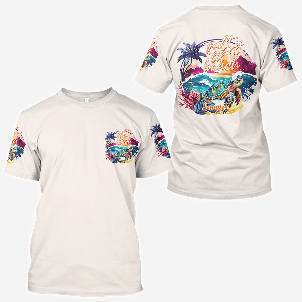 Salty Lil' Beach - Personalisiertes Schildkröten-Shirt
