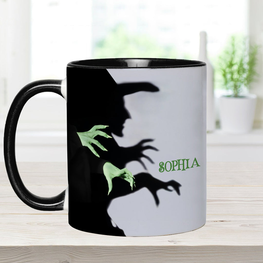 Halloween-Hexenschatten - Personalisierte Tasse mit Hexenmotiv