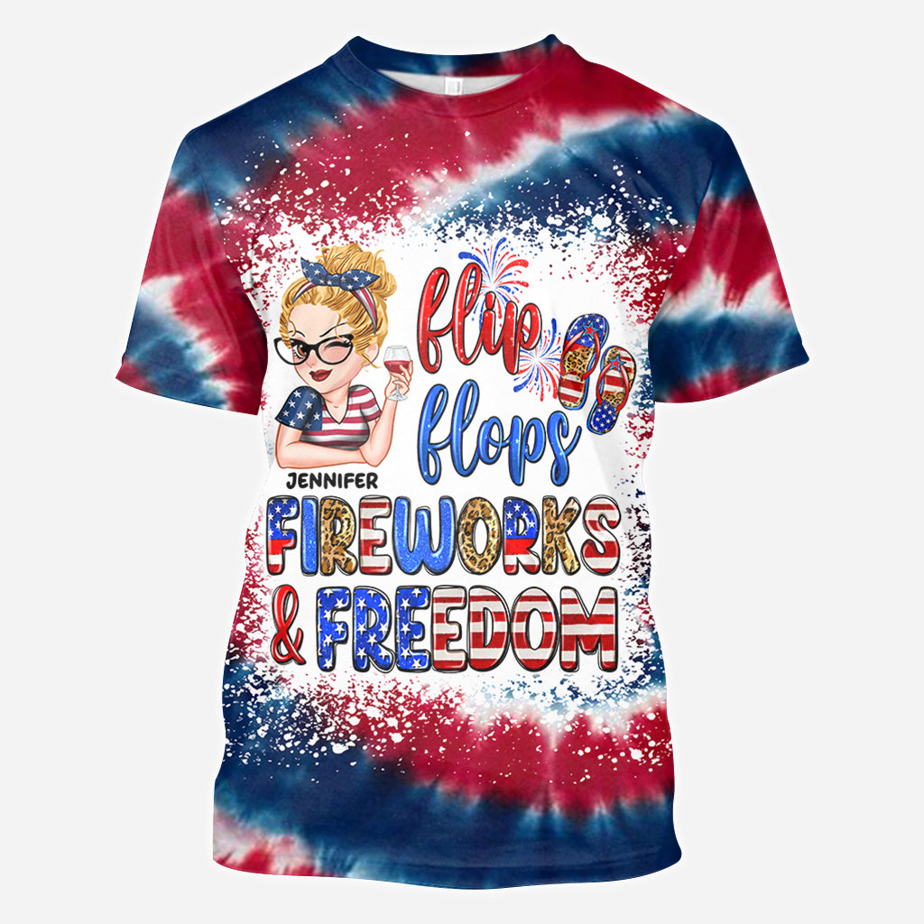 Flip-Flops, Feuerwerk und Freiheit – personalisiertes Patriot-Shirt