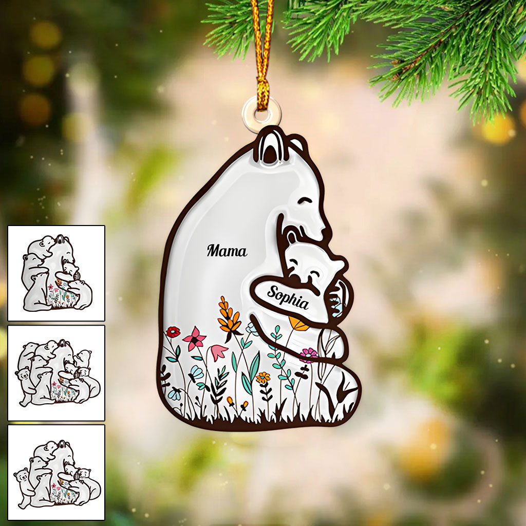 Mama Bear - Personalized Mother Custom Shaped Ornament