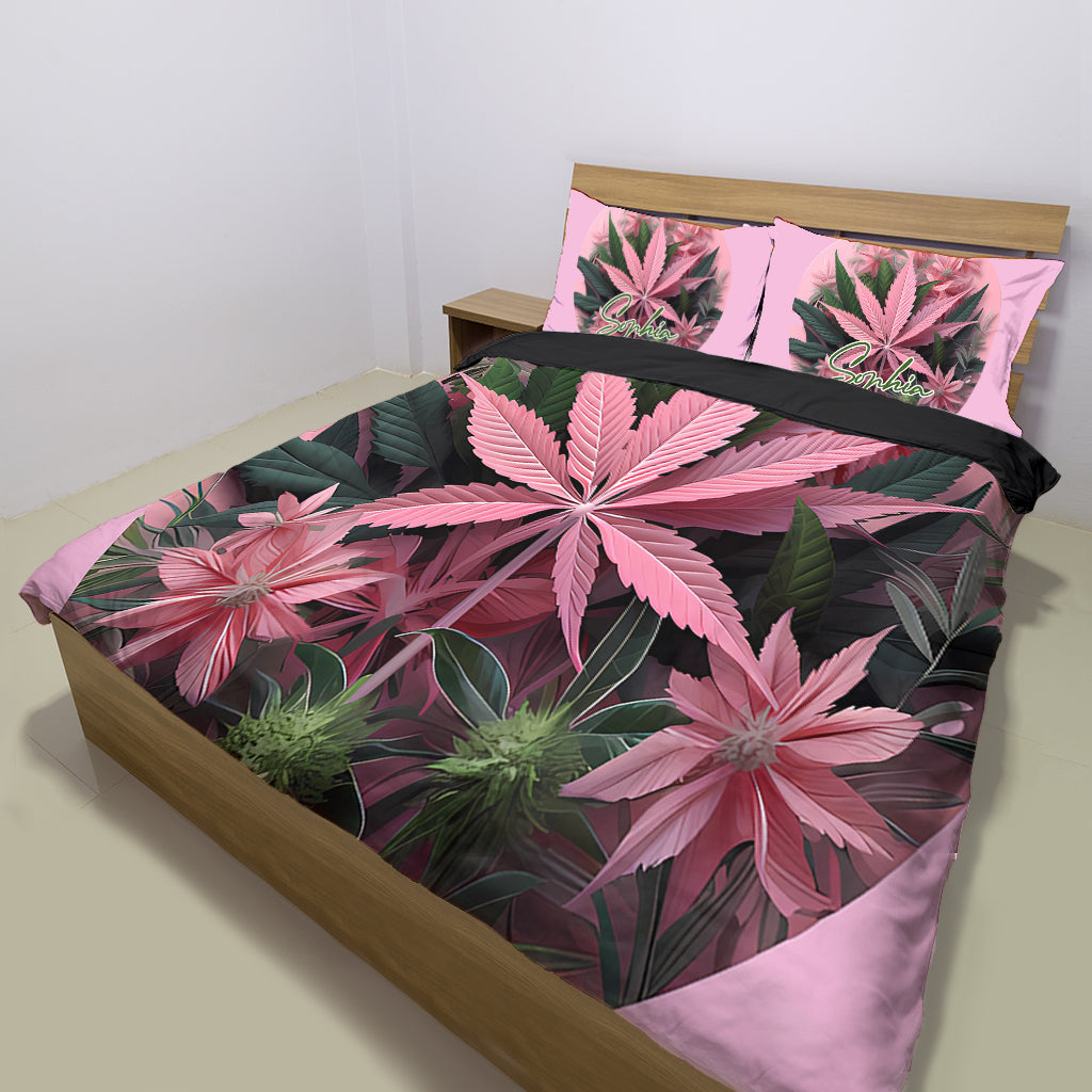 Pink In My Area – Personalisiertes Weed-Bettwäscheset
