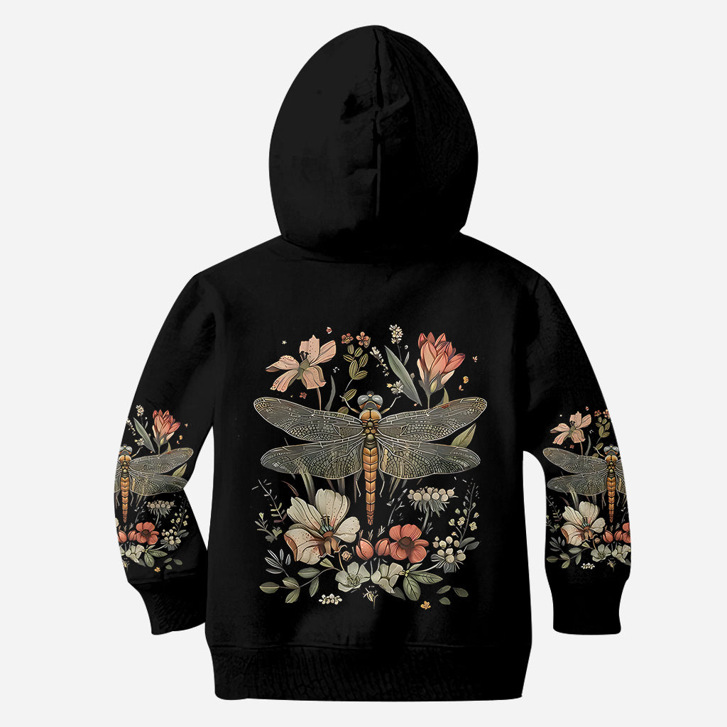 Dragonfly & Flowers - Personalized Dragonfly All Over Shirt