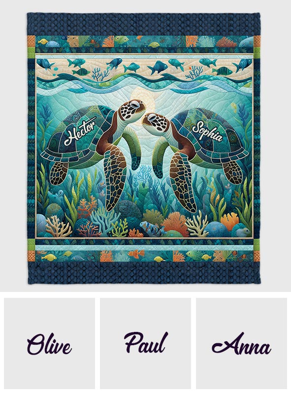 Du & Ich und das Meer – Personalisierte Schildkrötendecke