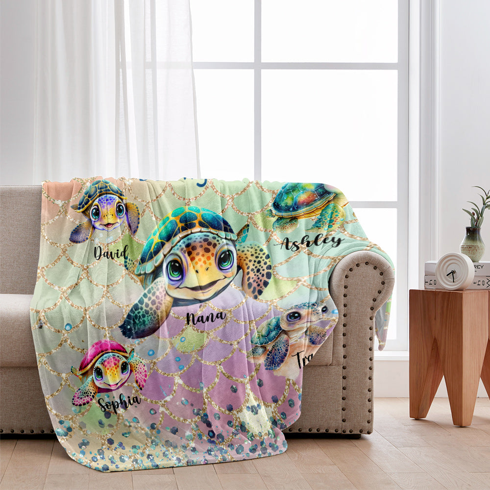 Diese personalisierte Oma-Decke gehört Oma und Mama.