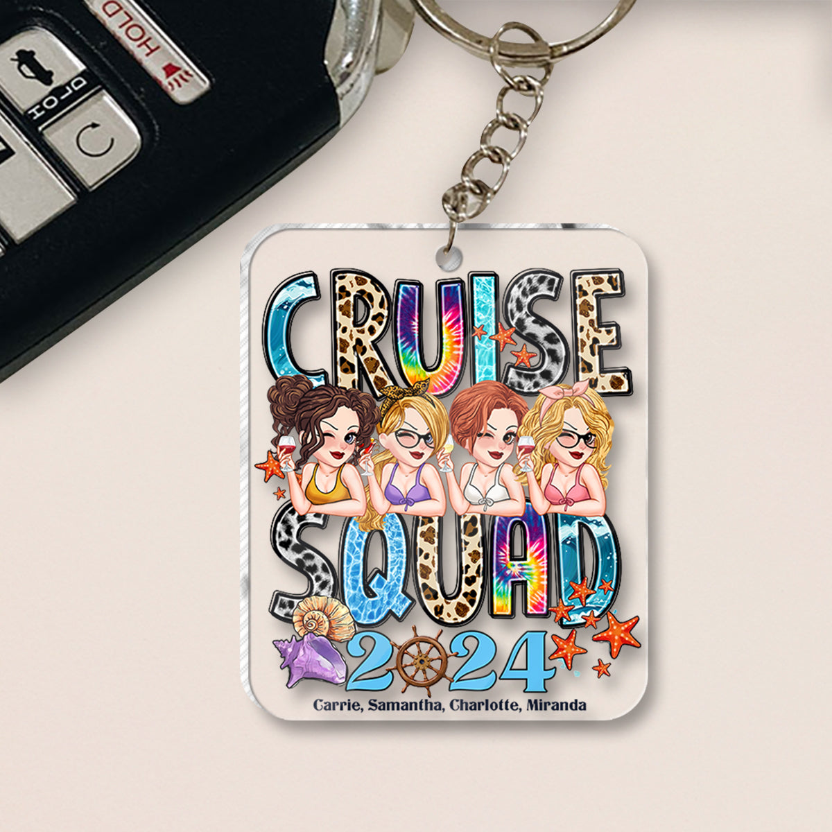 Cruise Squad 2024 – Personalisierter, individuell geformter Schlüsselanhänger für Kreuzfahrten