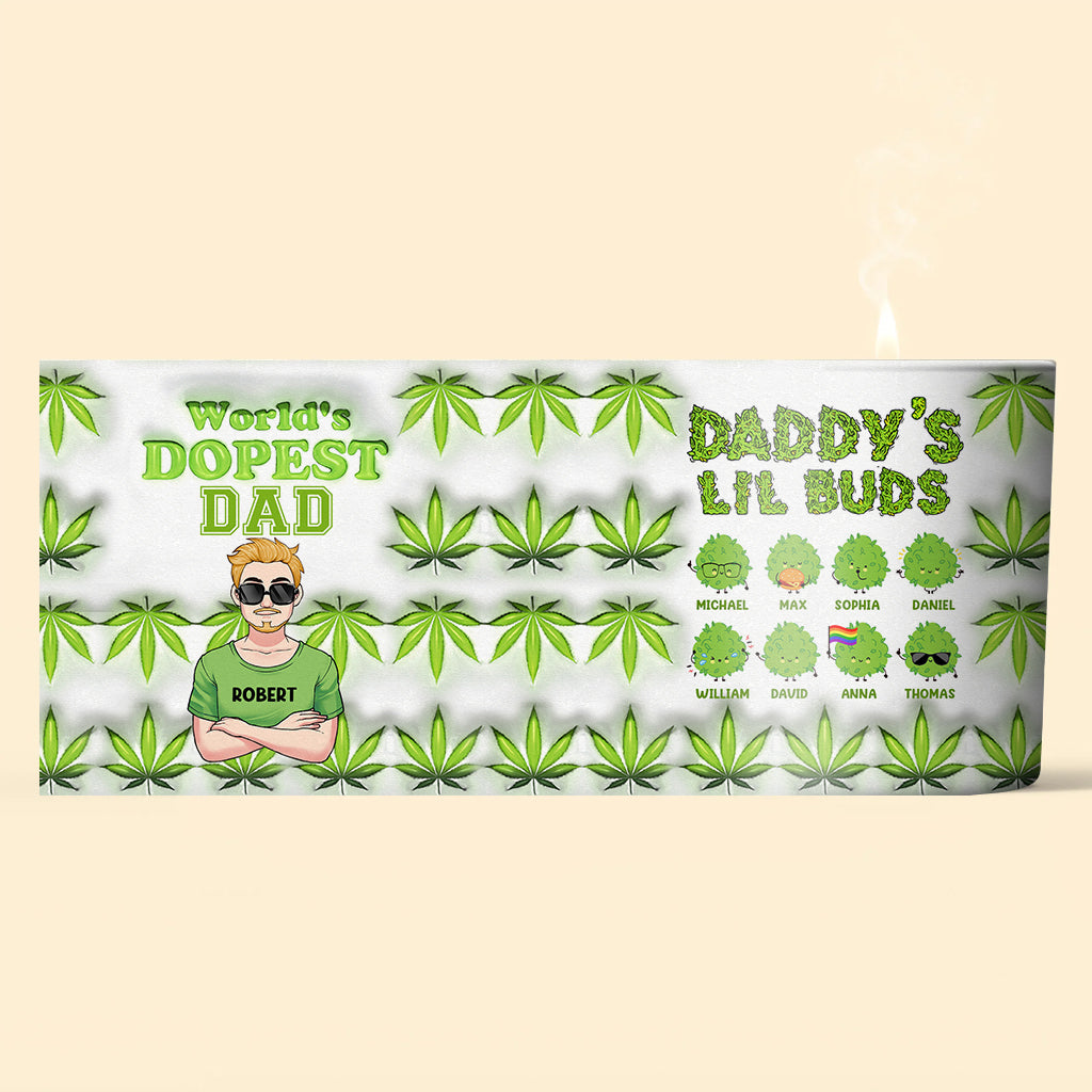 Der coolste Papa aller Zeiten – Personalisierte Vaterkerze mit Holzdeckel